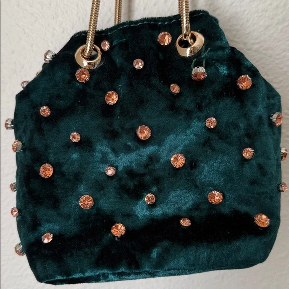 Madison West Velvet Jeweled Mini Bag - Picture 3 of 6